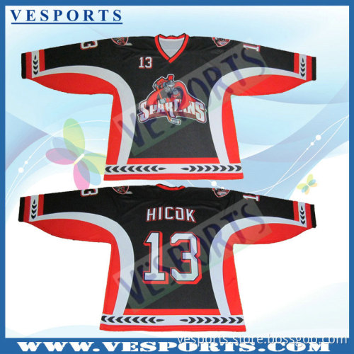 100% Polyester Wicking Sublimation Printing Hockey Jersey